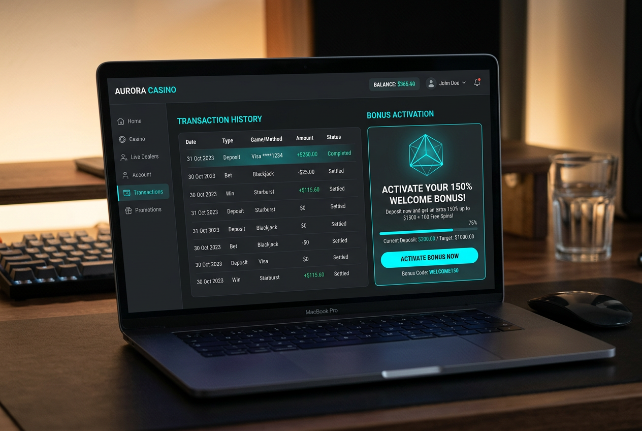 Moderní interface kasina Stonevegas s aktivovaným bonusem